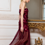 Vestido Bijou burdeo