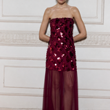 Vestido Bijou burdeo