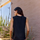 Tejido Liz negro bordado