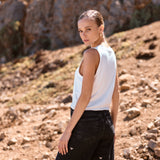 Jeans Silene negro bordado