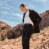 Jeans Silene negro bordado