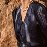 Blusa Zinnia arena azul