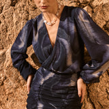 Blusa Zinnia arena azul