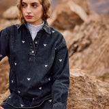 Sobrecamisa Zenna negro bordado