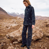 Jeans Silene negro bordado