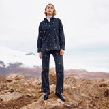 Jeans Silene negro bordado