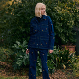 Jeans Silene índigo bordado