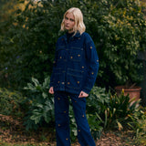 Jeans Silene índigo bordado