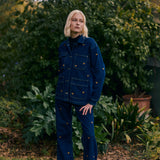 Jeans Silene índigo bordado