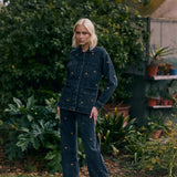 Jeans Silene negro bordado