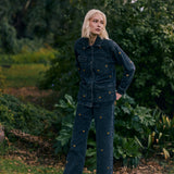 Jeans Silene negro bordado