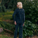 Jeans Silene negro bordado