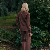 Chaqueta Louisa café bordado
