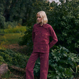 Jeans Silene burdeo bordado