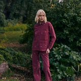 Jeans Silene burdeo bordado