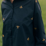 Blusa Nacar negro bordada a mano