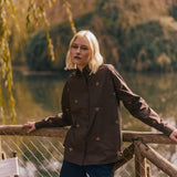 Blusa Nacar chocolate bordado a mano