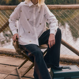 Blusa Nacar blanco bordado a mano