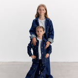 Mini Jeans Silene índigo bordado