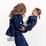 Mini Chaqueta Louisa índigo bordado