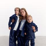 Mini Chaqueta Louisa índigo bordado