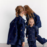 Mini Jeans Silene índigo bordado