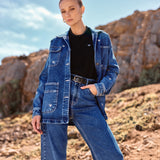 Chaqueta Louisa blue bordado