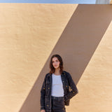 Jeans Silene negro bordado