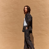 Jeans Silene negro bordado