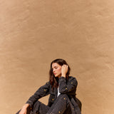 Jeans Silene negro bordado
