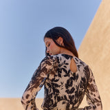 Vestido Perle flores negro