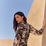 Vestido Perle flores negro