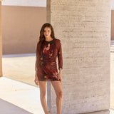 Vestido Perle flores rojo