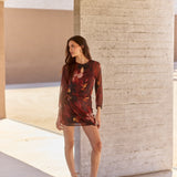 Vestido Perle flores rojo