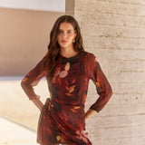 Vestido Perle flores rojo