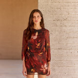 Vestido Perle flores rojo