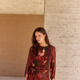 Vestido Perle flores rojo