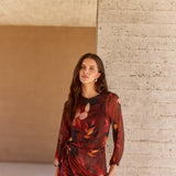 Vestido Perle flores rojo