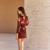 Vestido Perle flores rojo