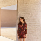 Vestido Perle flores rojo