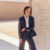 Chaqueta Louisa índigo bordado