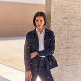 Jeans Silene índigo bordado