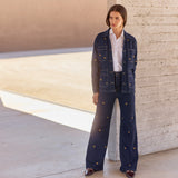 Jeans Silene índigo bordado