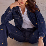 Chaqueta Louisa índigo bordado