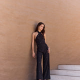 Pantalón Voile negro bordado
