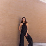 Pantalón Voile negro bordado