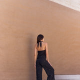 Pantalón Voile negro bordado