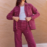 Chaqueta Louisa burdeo bordado