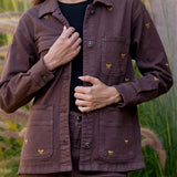 Chaqueta Louisa café bordado