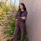 Jeans Silene café bordado